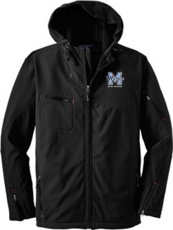 Textured Hooded Soft Shell Jacket, Black